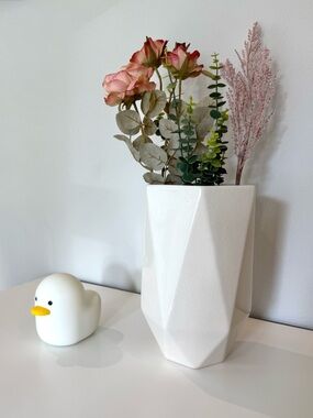 CB2 Ivory Geometric Ceramic Vase